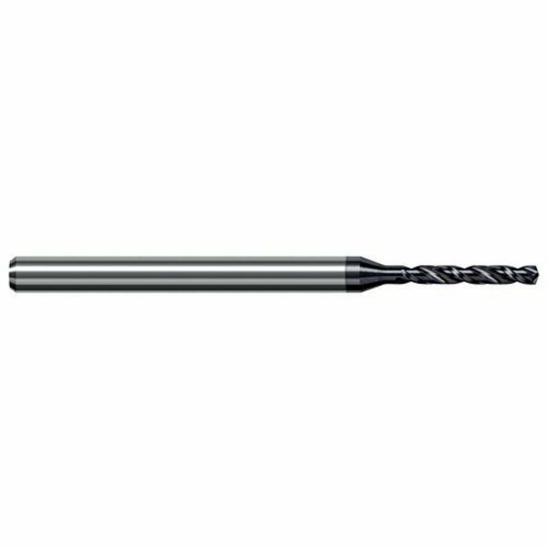 Harvey Tool 0.254 mm Drill dia. x 1.7mm Carbide HP Drill for Hardened Steels, 2 Flutes, AlTiN Nano Coated BGN0100-C6